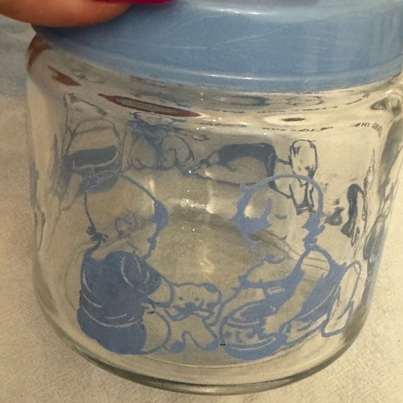 50’s Round the Clock With Baby Nursery Decor Jar Vintage Display Jar Cotton Ball - Picture 10 of 12